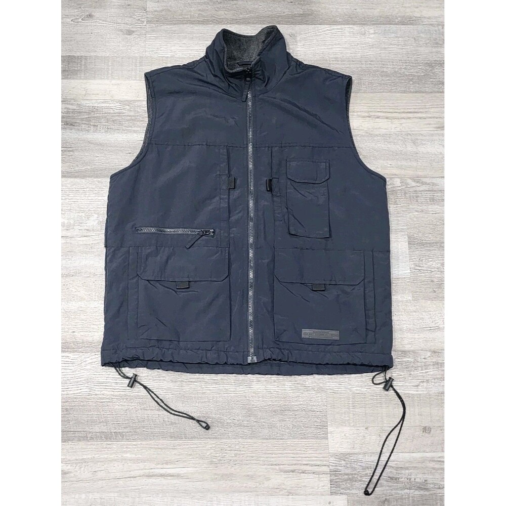 Old Navy Men's Utility Vest Nylon Shell Polyester Rayon Lining Blue Sizes Medium